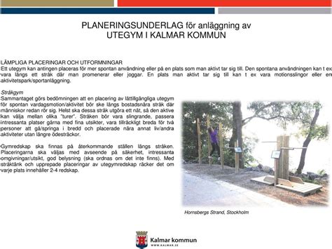 PLANERINGSUNDERLAG för anläggning av UTEGYM I KALMAR KOMMUN PDF