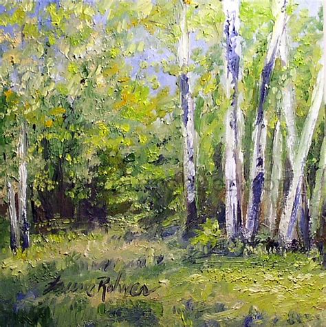 Birch Trees Original Nature Art Forest Oil Painting Woodland Scenic