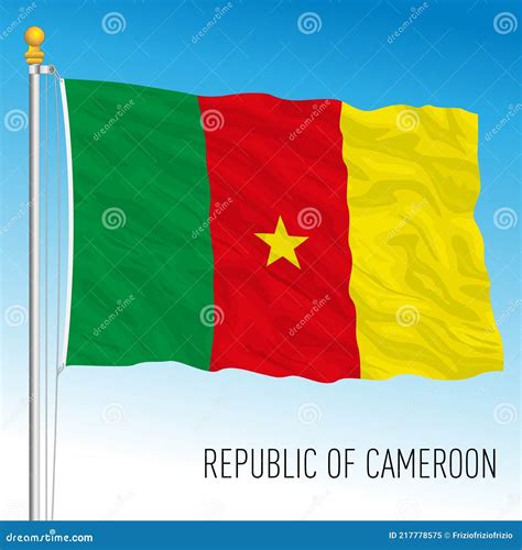 Cameroon Official National Flag African Country Stock Vector