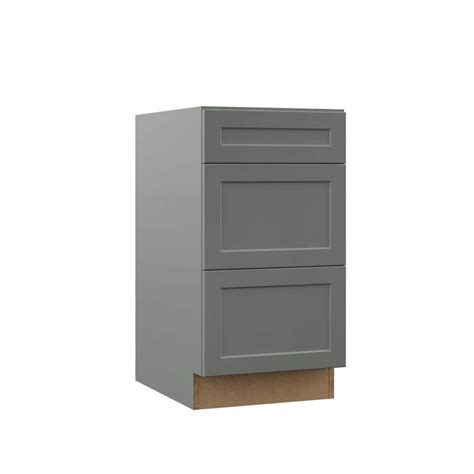 Hampton Bay Designer Series Melvern Storm Gray Shaker Assembled Bathroom Vanity Drawer Base