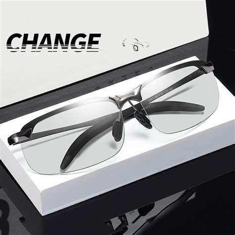 Photochromic Sunglasses Men Polarized Driving Chameleon Glasses Male