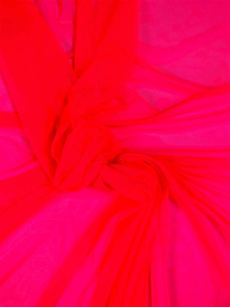 Neon Pink Mesh Fabric Neon Pink Sheer Mesh Fabric Stretchy Mesh Etsy