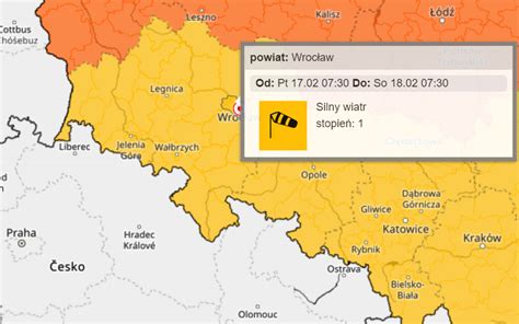 Przed nami wietrzna noc Ostrzeżenie meteorologiczne dla Dolnego Śląska