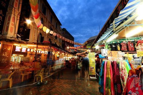 chinatown de singapur foto editorial imagen de noche