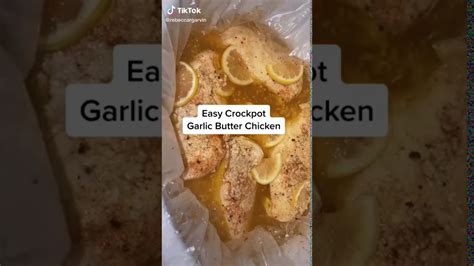 Easy Crockpot Garlic Butter Chicken Tiktok Recipe Cooking Tiktok Tiktok Quick Recipe Youtube