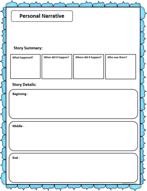 Personal Narrative Online Graphic Organizer