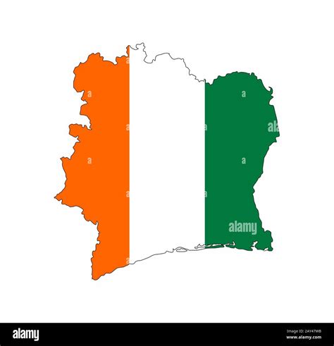 Ivory Coast Flag Map Stock Photo Alamy