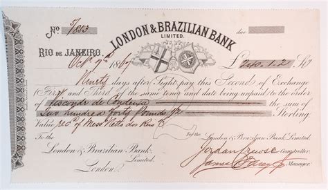 London Brazilian Bank Rio De Janeiro Oct 7 De 1867