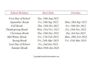 Granite County School District Proposed Calendar 2022-2023 School ...