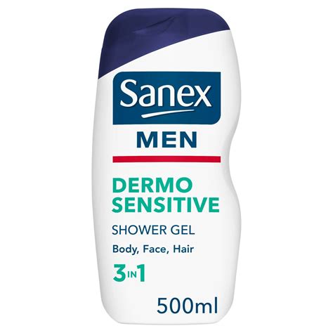 Sanex Men Sensitive Skin Body Face Shower Gel 500ml Britannia Lk