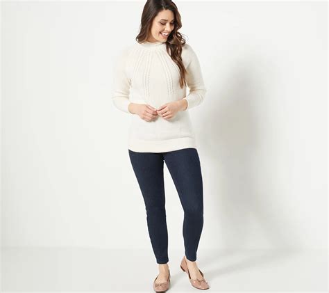 As Is Denim And Co Cozy Touch Denim Tall Pull On Jeggings