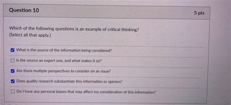 Solved Question Pts Which Of The Following Questions Is Chegg