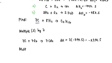 Solved Calculate Î”hrxn For The Following Reaction 7cs 8h2g â