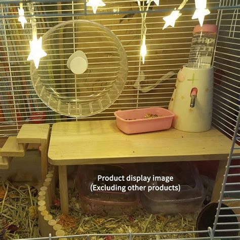 Hamster Cage Landscape Wooden Multi-Functional Platform & Loft For Hamster & Chinchilla | SHEIN