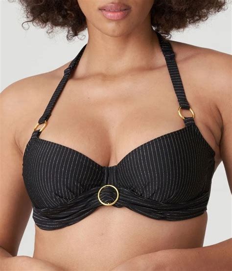 Sujetador Bikini Copa Entera Negro Y Dorado Solta Primadonna Swim