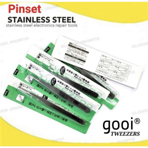 Jual Pinset Bengkok Lancip Tweezer Anti Karat Stainless Steel Tweezer