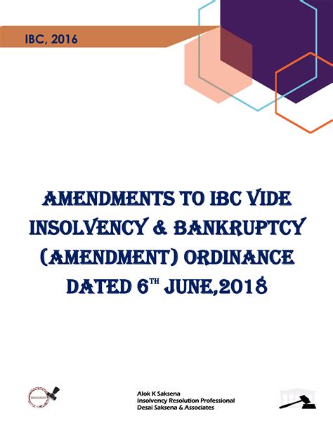 Amendments To Ibc Vide Insolvency And Bankruptcy Amendment Ordinance Pdf