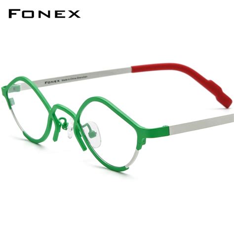 FONEX Pure Titanium Glasses Frame Women 2024 New Small Cat Eye