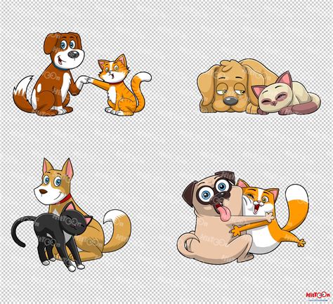 Dog And Cat Best Friends Cartoon Characters By HitToon | TheHungryJPEG