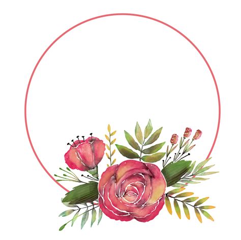 Floral Circle Flower Frame Nature Frame Floral Arrangement