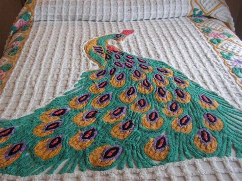 Vintage Peacock Chenille Bedspread Add It To Your Favorites To Revisit It Later Chenille