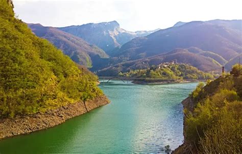 Wallpaper Forest Trees Mountains Bridge Lake Italy Screeners