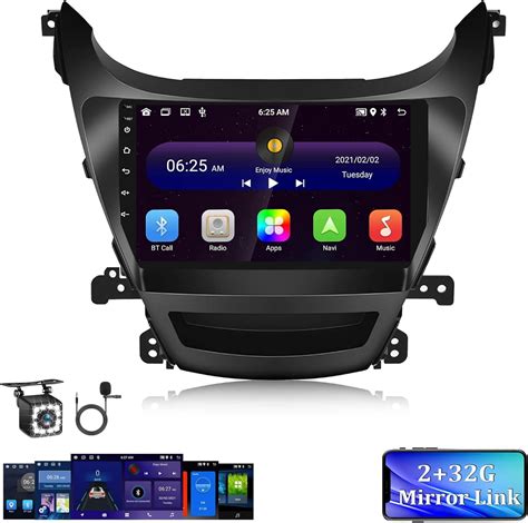 2 32G Android Car Stereo For Hyundai Elantra 2014 2015 2016 With Mirror