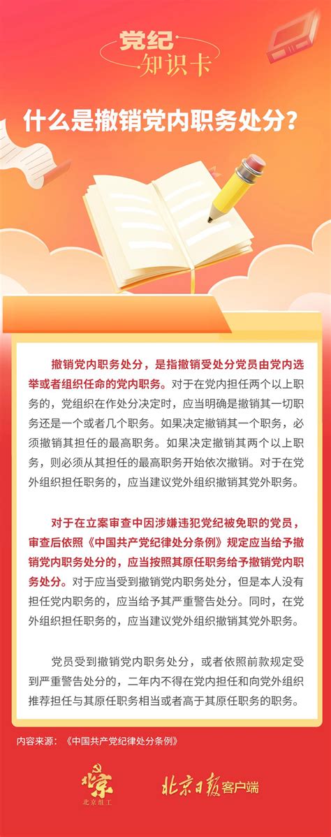 党纪学习教育 · 每日一课丨什么是撤销党内职务处分？澎湃号·政务澎湃新闻 The Paper