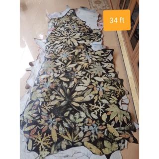 Jual Bahan Kulit Sapi Asli Jenis Ecoprint Warna Hitam Premium Grade