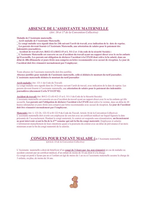 Model De Contrat De Travail Assistante Maternelle Doc Pdf Page