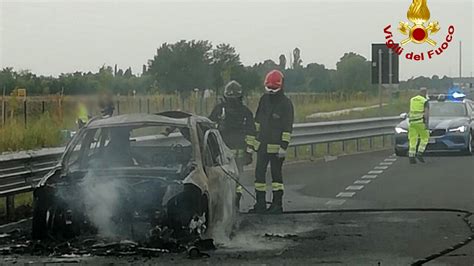 Incendio Auto Autostrada Latisana