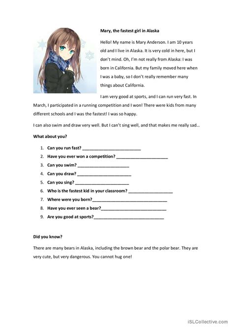 Meet Chun Reading For Detail Dee English Esl Worksheets Pdf And Doc