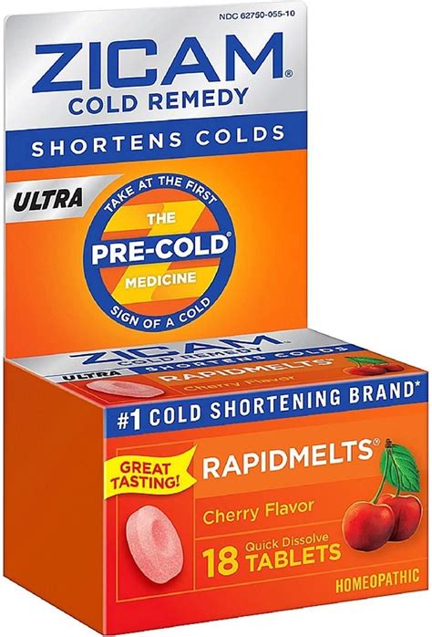 ZICAM Cold Remedy RapidMelts Cherry Tablets, 18 Count | Cold remedies, Cold medicine, Cold and ...