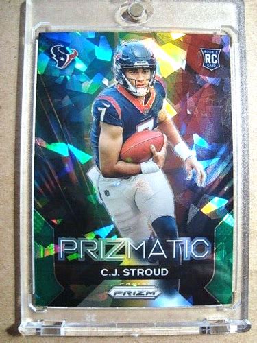 C J Stroud Panini Prizm Rookie Prizmatic Green Cracked Ice Prizm