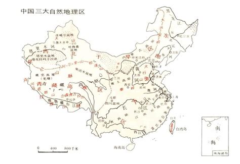 中国三大自然地理区示意图中国地理地图初高中地理网