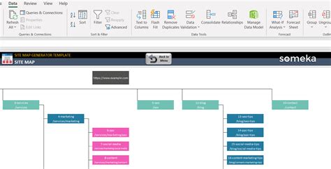 Sitemap Generator Excel Template | Web Sitemap Creator Tool