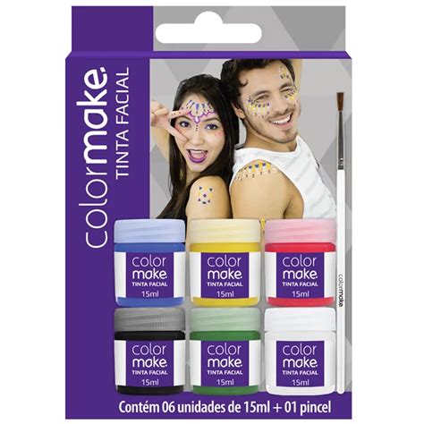 Tinta facial líquida Colormake 6 potes - Importados Lili