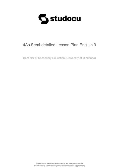 4as Semi Detailed Lesson Plan English 9pdf