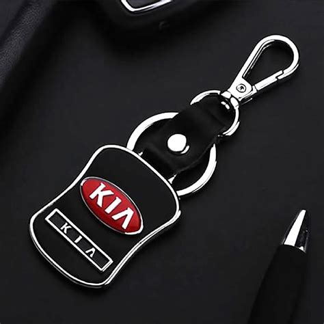 Car Logo Keychain For Kia Curve Leather Style Car Emblems Key Chain