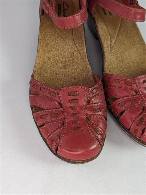 CLARKS Wendy Estate Women's Comfort Shoes Red Leather… - Gem