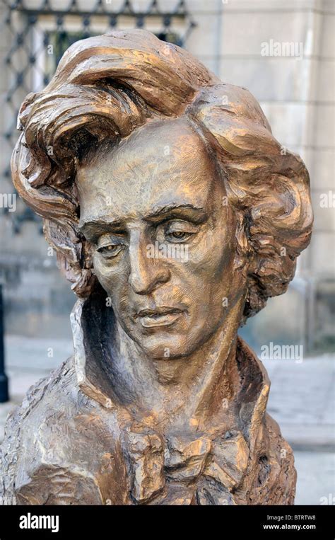 Bust Of French Polish Musician Frederic Chopin On Display In Warsaw