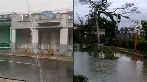 Video Toca Tierra Hurac N Ian En Cuba Genera Lluvias Y Vientos