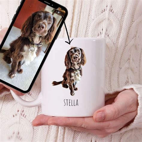 Custom Pet Portrait Mug Pet Portrait Drawing Personalised Etsy Uk