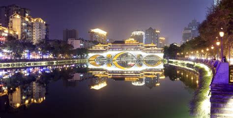 Anshun Covered Bridge Night Sight, Srgb Image Editorial Photography ...