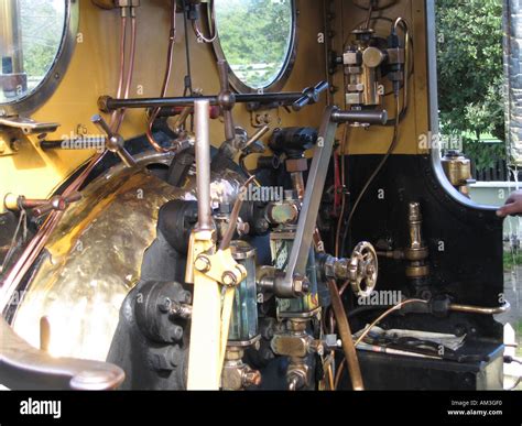 Footplate Of Isle Of Wight Steam Railway Locomotive Freshwater Stock