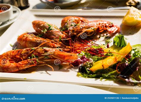 Prawn Devilled Seafood Spicy Seafood Lovers Prawn Dish Stock Photo - Image of eaten, small ...