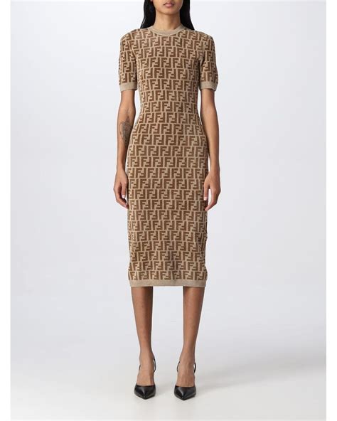 Fendi Dress Woman in Natural | Lyst