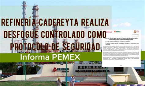 Informa Pemex Que Refinería Cadereyta Realiza Desfogue Controlado Como