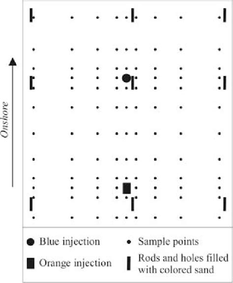 Location Of Tracer Injection Points Core Sampling Grid And Position Of