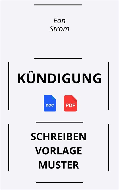 Vorlage Eon Strom Kündigung Formular Schreiben